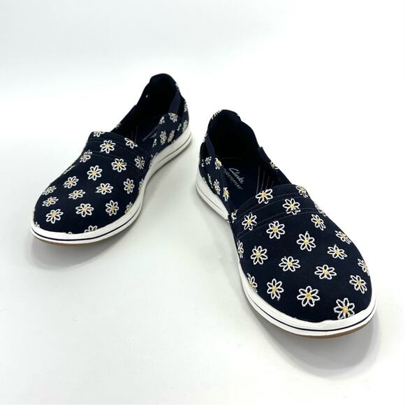 Clarks Cloudsteppers Breeze Ave Slip-On Flats/Sneaker Sz 10 W Daisy Floral Denim - Picture 12 of 16